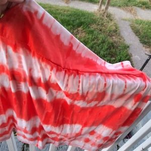 Orange and White Skirt